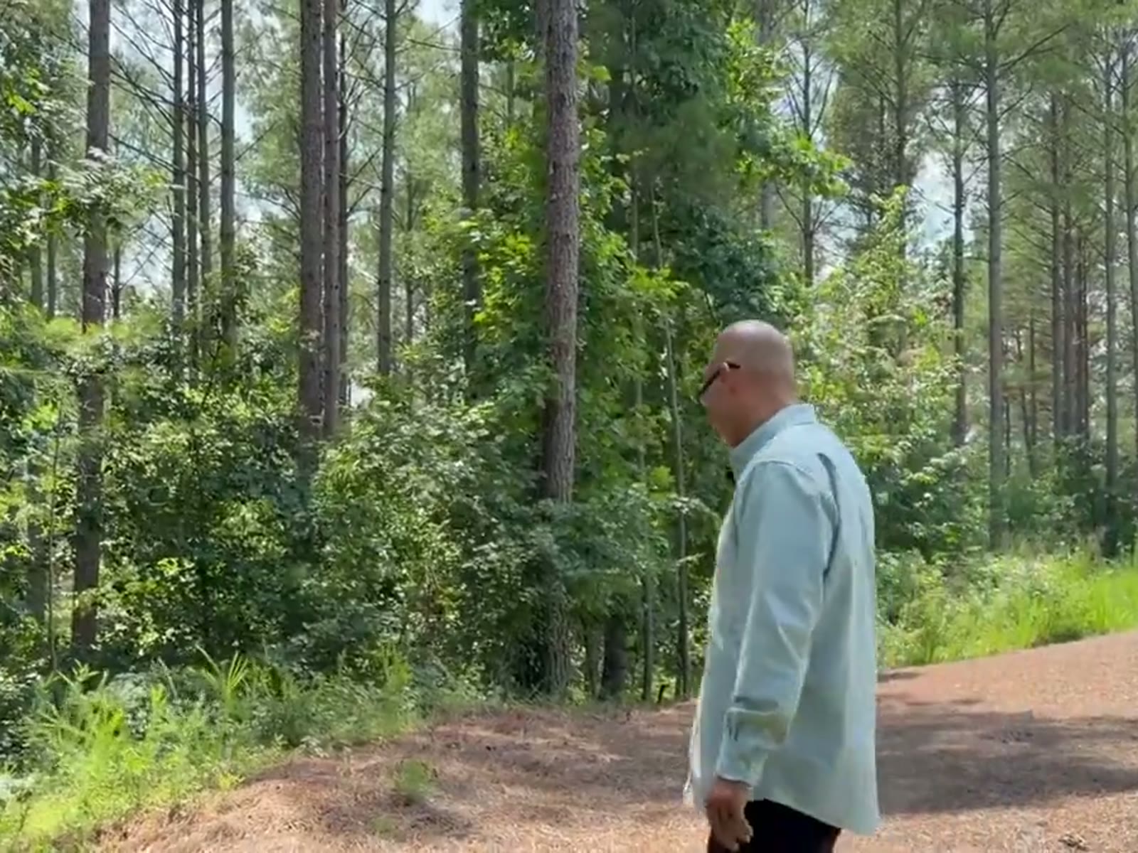 John Franklin Land Group walking a North Georgia property to plan access, drainage and building sites